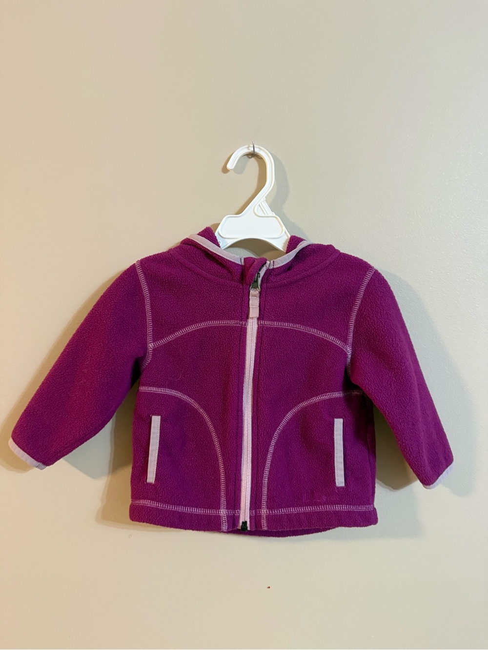 LL Bean Fleece Zip Hoodie in Bright Magenta 6-12 months